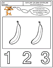 çocuklara sayıları öğretmek için çalışma sayfaları